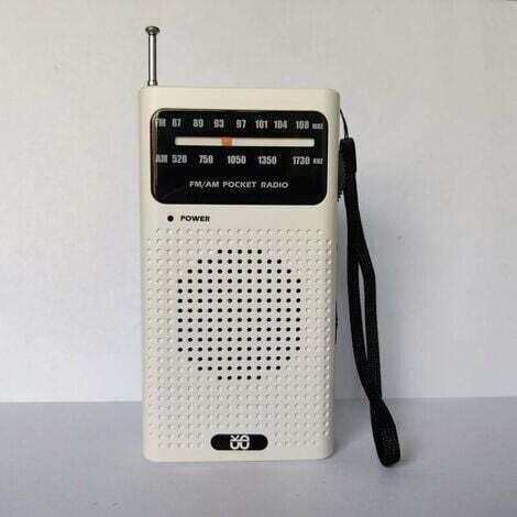 Radio portable FM AM compacte – Haut-parleur haute qualité – Réception longue distance – 3 boutons de contrôle – Idéal pour voyages et camping
