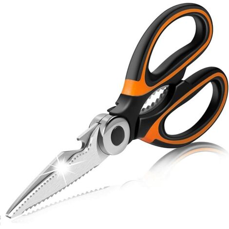 Shining House – Ciseaux de cuisine en acier inoxydable 9 cm – Couvercle de lame – Coupe précise pour viande, poisson, légumes et herbes – Compatible lave-vaisselle