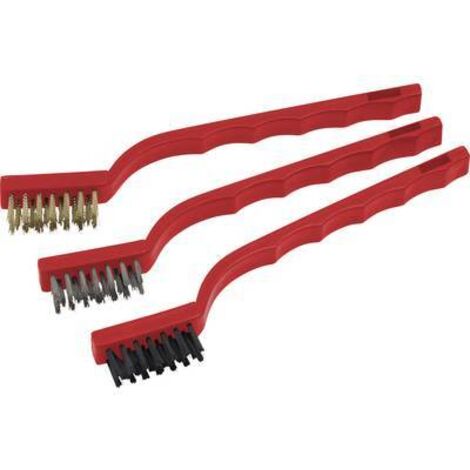 BROSSE MÉTALLIQUE LAITON, ACIER, NYLON® 3 PIÈCES MEISTER WERKZEUGE 800082 1 SET