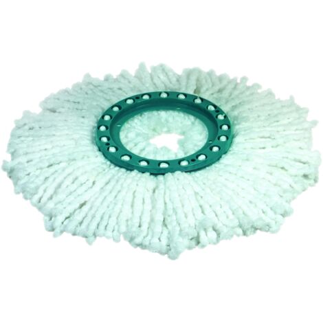 Leifheit – Tête de serpillère en microfibre absorbante – Compatible balais Clean Twist et Combi – Nettoyage efficace et rapide – Couleur vert, blanc