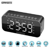Enceinte Bluetooth Radio Réveil Enceinte Bluetooth avec grand écran LED pour l’affichage de l\'heure/date/température,MicroSD/TF
