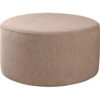 Pouf extensible housses pouf rond couvre repose-pieds amovible couvre pouf de rangement protéger les couvertures pour salon Kahki