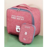 2pcs trousse de secours vide trousse pharmacie voyage kit secours Portable Caisses de Rangement pour Maison Voyages Camping(Rouge)
