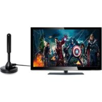 Antenne TV Interieur Puissante, HDTV Antennes Amplifiée pour DVB-T TNT Numérique et Analogique TV Signaux (Noir)