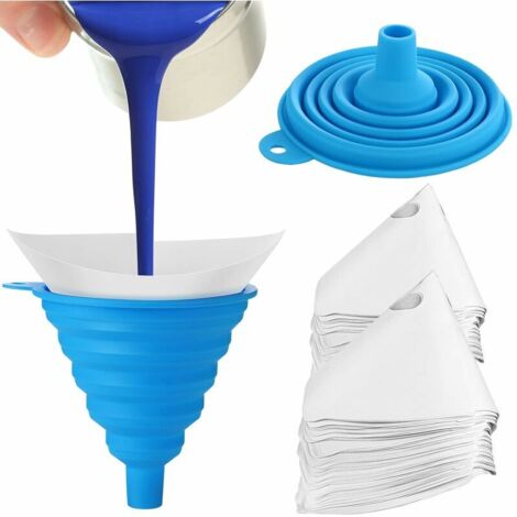 QORVA-100 Pièces Filtre à Peinture Papier Jetables Passoires Filtre en Silicone Entonnoir Filtres à cône pour Voiture Pistolets (1/5)