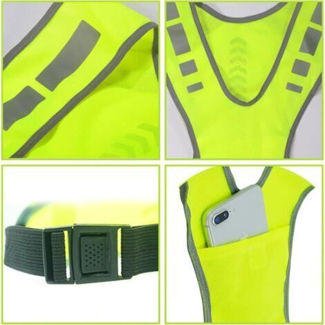 Gilet De Sécurité Réfléchissant Réglable Haute Visibilité Pour L