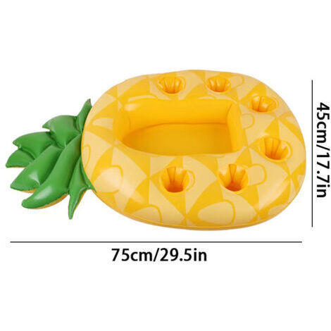 Dellyy Porte-gobelet Ananas Gonflable – Bar Flottant Pour Piscine, Plateau à Boissons De 80 Cm