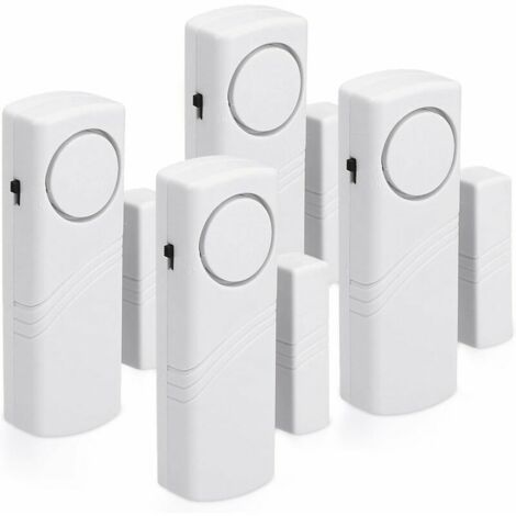 QORVA-Alarme Porte et Fenêtre - Lot 4x Alarme Sans Fil Anti-Intrusion - Sécurité Maison Contre Cambriolage - Fonctionnement Magnétique - 100 dB (1/5)