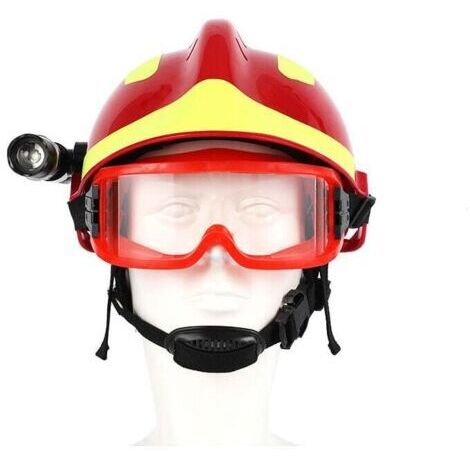 F2 Casque de secours Casques de sécurité pour sapeurs-pompiers Protection incendie au travail Casque avec lampe frontale et lunettes Casque de protection incendie (1/4)
