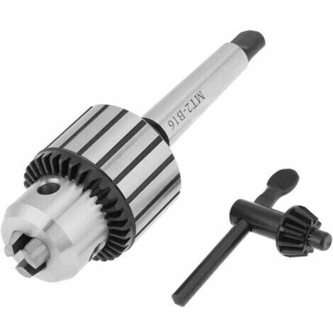 Mandrin MT2-B16 1-13 mm, Mandrin de perçage en acier au carbure 13 cone cm2 clé de mandrin de perçage mandrin de perçage de clé d'engrenage avec rotation de clé de mandrin pour centrer (1/4)