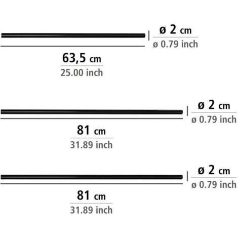 Barre d'angle universelle, Tringle pour rideau de douche en L ou U, Pour douche et baignoire, Aluminium inoxydable, Jusqu'à 90 x 80 x 90 cm, Noir (1/3)
