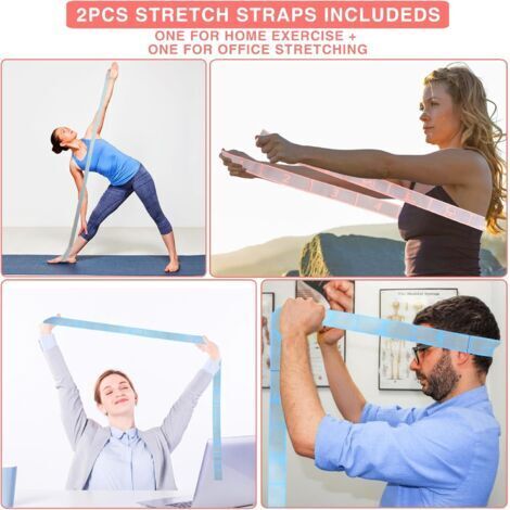 Bande étirement Fitness Sangle D'étirement Yoga Avec 12 Boucles – Élastique Réglable Pour Fitness, Pilates, Danse Sangle 135 Cm Guide Poses Bande étirement Fitness Sangle D'étirement Yoga Avec 12 Boucles – Élastique Réglable Pour Fitness, Pilates, Danse Sangle 135 Cm Guide Poses