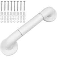 Agarraderas Baño para Mayores, 30 cm Asidero Ducha, Agarrador Ducha de Acero Inoxidable y Nylon, Asa de Seguridad, Barra Baño Minusvalido, Barras de Apoyo para Baño Blancas