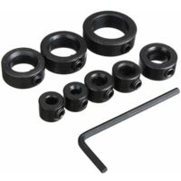 QORVA-Butée de profondeur 8 pcs pour forets 3-16 mm – Acier au carbone résistant à la rouille – Contrôle précis de la profondeur de forage