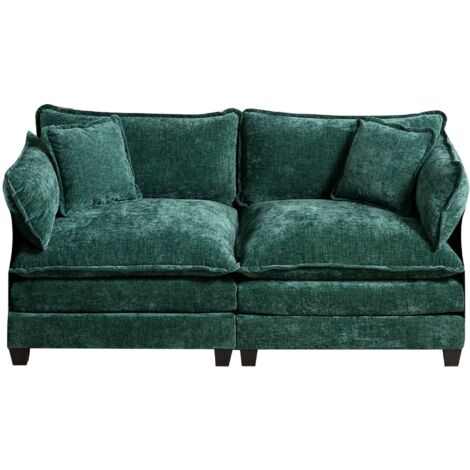 Canapé d'angle deux places style nuage (accoudoirs non inclus), canapé moderne idéal pour les salons, les chambres et les appartements, coussins d'assise confortables à double épaisseur, (1/5)