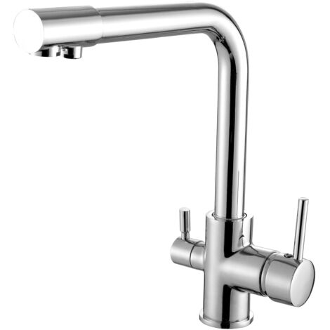 Robinet de cuisine Ã  bec haut avec systÃ¨me d'osmose, double sortie