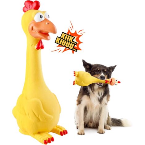 Jouet Chien Interactif, Couineur Jouets à mâcher, Chien Accessoires Jeux, Poulet Noël Cadeau pour Grande Chiot Animal de Compagnie-Fei Yu (1/5)