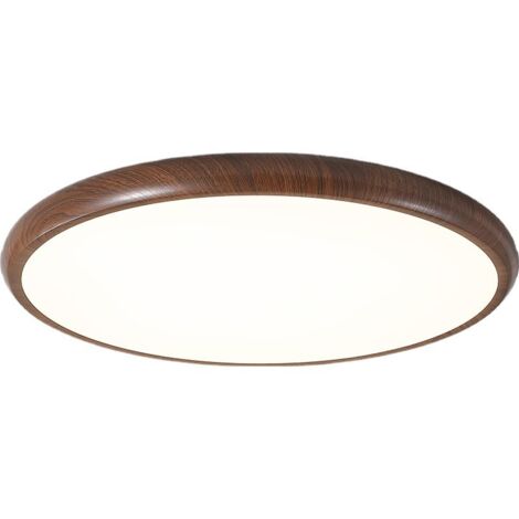 Japanese Style Round LED Ceiling Light – Recessed Design for Bedroom, Office & Living Room, Brown 40cm (1/5)