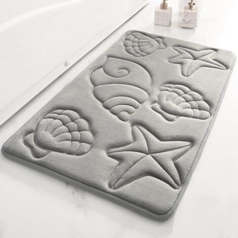 Memory Foam Bath Mat 40x60 cm Grey – Soft, Absorbent, Non-Slip, Ideal for Shower, Bathroom, and Entrance (1/5)