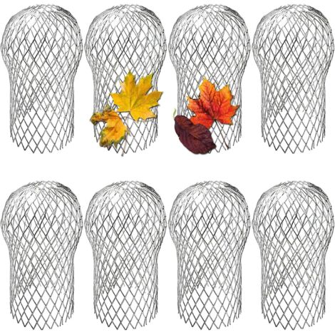 Set of 8 Gutter Guards 8 cm – Aluminium Leaf and Debris Filter, Extendable and Easy to Install for External Pipe Protection (1/5)