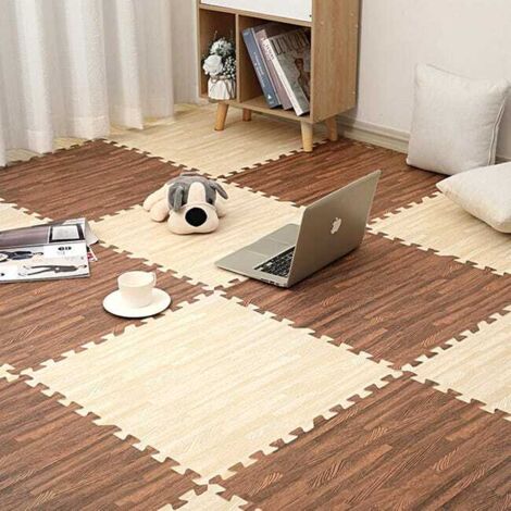 16-Piece Wood Grain EVA Foam Mats, Baby Floor Tiles, Anti-Slip, 30x30x1cm (1/5)