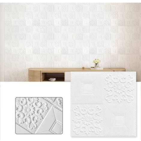 50pcs 3D Foam Wall Stickers, Waterproof Ceiling & Wall Decor, Easy to Apply 35x35cm (1/5)
