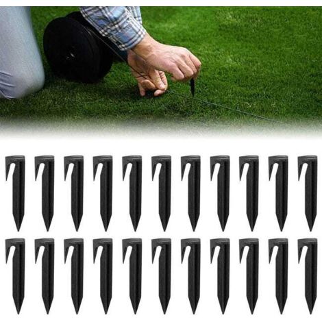100pcs Ground Stakes for Robotic Lawn Mower Boundary Wire, Compatible with Gardena, Husqvarna, Worx, Bosch (1/5)