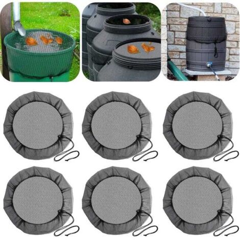 6pcs Rain Barrel Mesh Net with Drawstring, Leaf & Mosquito Protection Ø75cm (1/5)