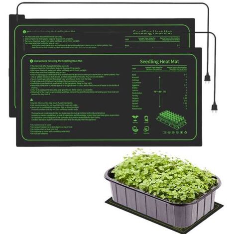 2pcs Seedling Heating Mat, Waterproof Germination Pad, 25x52cm, Hydroponic Plant Starter (1/5)