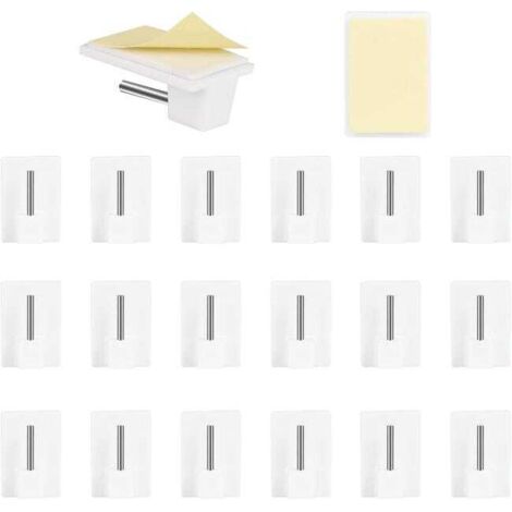 20pcs Adhesive Hooks for Curtain Rods, Stick-On, No-Drill Wall Hooks, Home Decor (1/5)