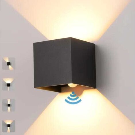 12W LED Motion Sensor Wall Light, Indoor/Outdoor, Warm White 3000K, IP65 Waterproof, Adjustable Beam (1/5)