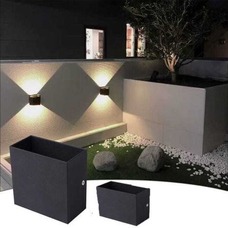 2 Square LED Wall Lights, Dimmable Modern Indoor Fixture, Warm White, 10x10x5cm (1/5)