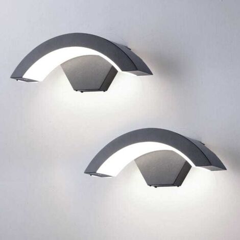 2pcs 24W Modern Outdoor LED Wall Lights, IP65 Waterproof, Decorative Indoor/Outdoor Lighting, Cool White (1/5)