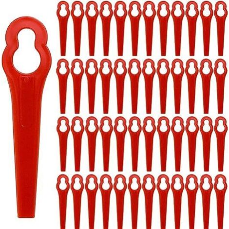 200pcs Red Plastic Lawn Mower Blades, 83mm Replacement, Garden String Trimmer Accessories (1/5)