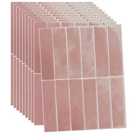 10pcs Bathroom Wall Tile Stickers, Heat-Resistant Waterproof Kitchen Backsplash, 29x23cm, Pink