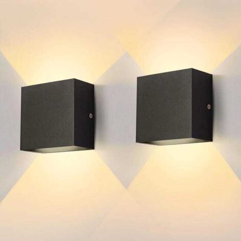 2pcs Modern LED Wall Lights, Aluminium Indoor Up & Down Lighting, Warm White (1/5)