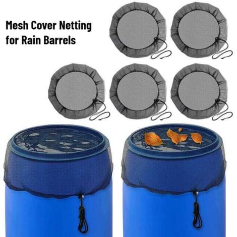 5pcs Mesh Rain Barrel Covers, Ø75cm, Anti-Mosquito, PE Water Collection Bucket Protection