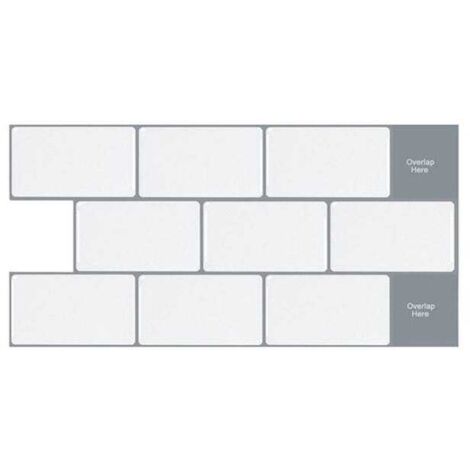 10pcs Vinyl Kitchen Wall Tile Stickers, Waterproof Decorative Wall Panels, 30.5x15.3cm (1/5)