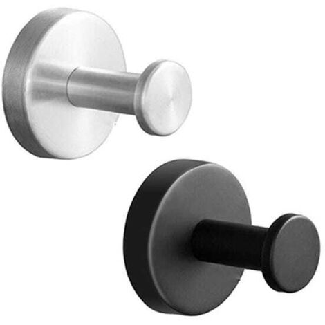 2pcs Single Stainless Steel Wall Hooks, Bathroom & Coat Hook, Heavy Duty Metal Mount (1/5)