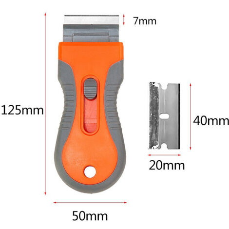 Short Extendable Scraper 2 Telescopic Scrapers Set – Includes 10 Plastic Blades and 10 Metal ...