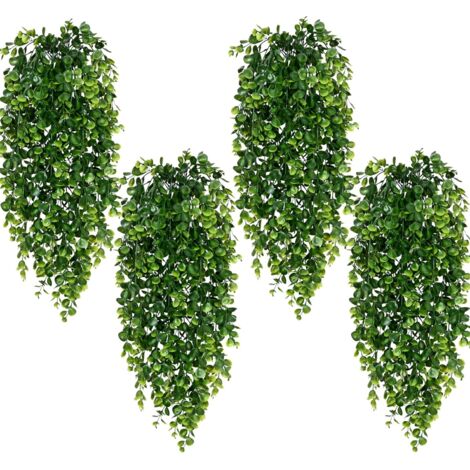 4-Pack Artificial Hanging Plants 75 cm – Eucalyptus Garlands Made of UV-Resistant Plastic, Decoration for Indoor and Outdoor (1/4)