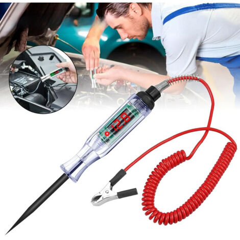 Automotive Circuit Tester 3–120 V DC – Digital LED Test Light with Voltmeter, Bidirectional Fuse Tester, Coiled Cord (1/5)