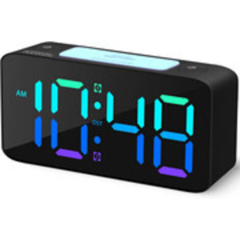 Super Loud Digital Alarm Clock for Heavy Sleepers – Alarm 105 dB, Large LED Display, 7-Color Night Light, USB Charging and Snooze Function (1/5)