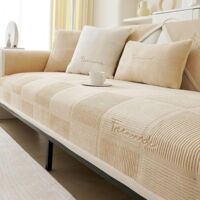 Soft Velvet Sofa Cover – Embroidered Non-Slip Cover for Modular Sofas, Furniture Protection from Children and Pets, 1 Piece, 90×90cm
