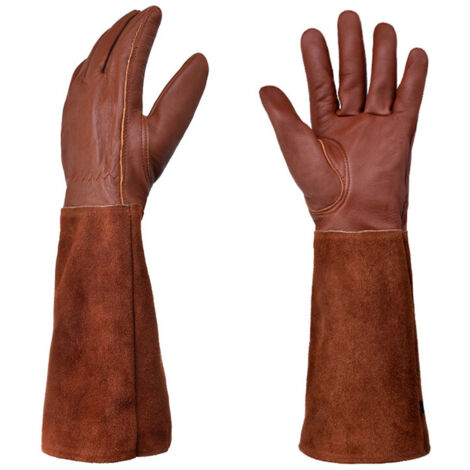 Cut- and Thorn-Resistant Garden Protective Gloves – Pair, Leather Reinforced, Protection Against Thorns and Brambles, Work Gloves for Garden and Household Tasks (1/4)