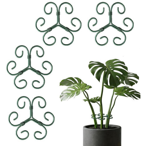 4 Pieces Climbing Plant Stake – Iron Support, Adjustable Rod with Unique Design to Promote Growth of Small and Medium Climbing Plants, Green (1/5)