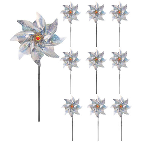 Reflective windmill bird repellent – 10-piece set – Weatherproof PVC material – Effective even in light wind (1/4)
