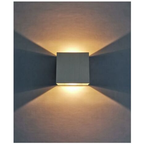 LED wall light 6 W – Modern aluminum – Warm white 3000 K – Glare-free – For indoor use: living room, bedroom, bathroom, kitchen – White (1/5)