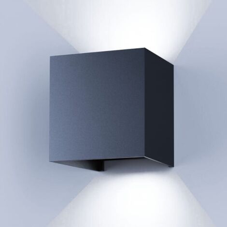LED wall light 6 W – Modern aluminum – White 6000 K – Glare-free – For indoor use: living room, bedroom, bathroom, kitchen – Black (1/5)