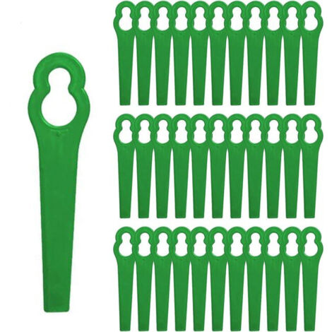 100 plastic lawn mower blades – Replacement blades compatible with cordless universal lawn mower model L83 (1/5)